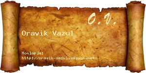 Oravik Vazul névjegykártya